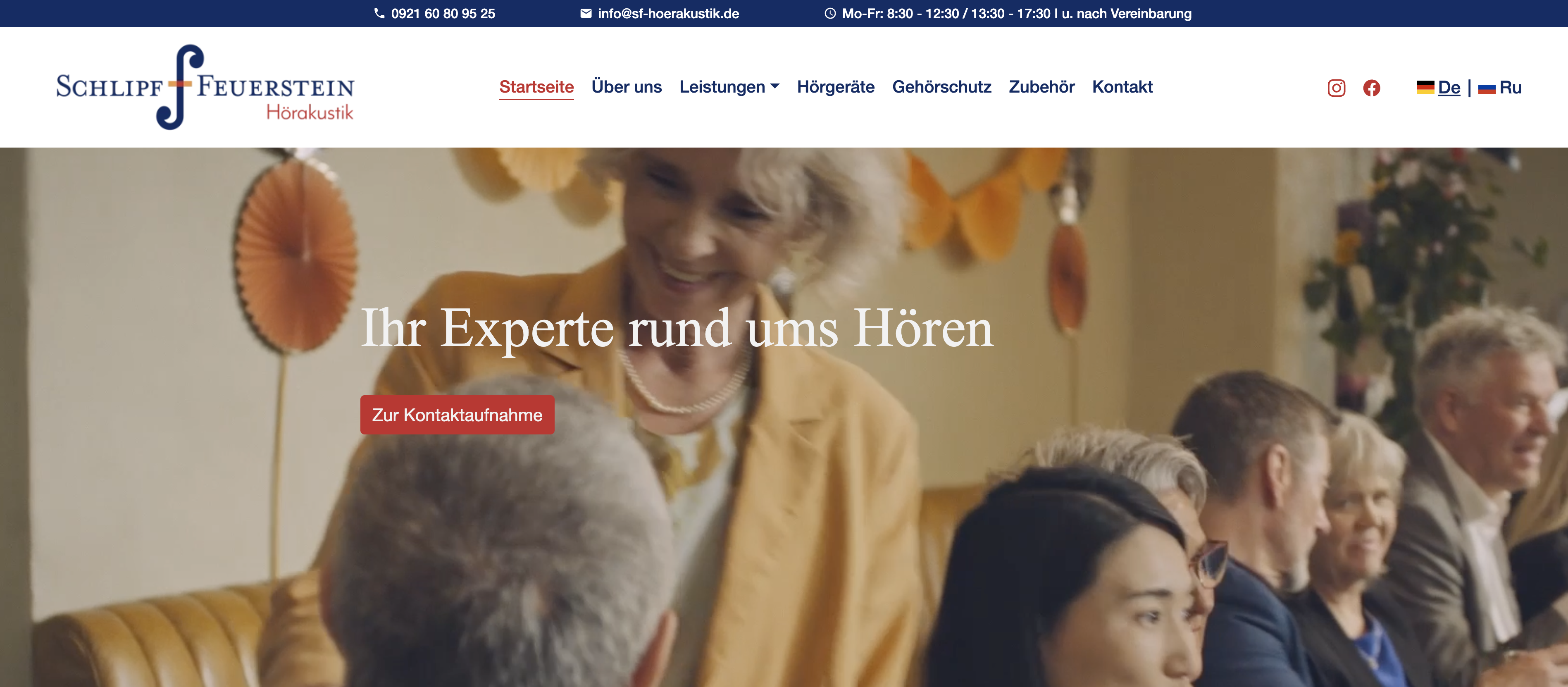Website-Screenshot Schlipf & Feuerstein Hörakustik GbR